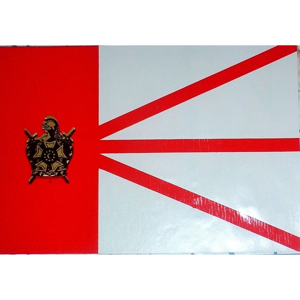 Vintage Military Fraternal Knight Emblem Vinyl Decal Sticker Red‎ White 3x4.5